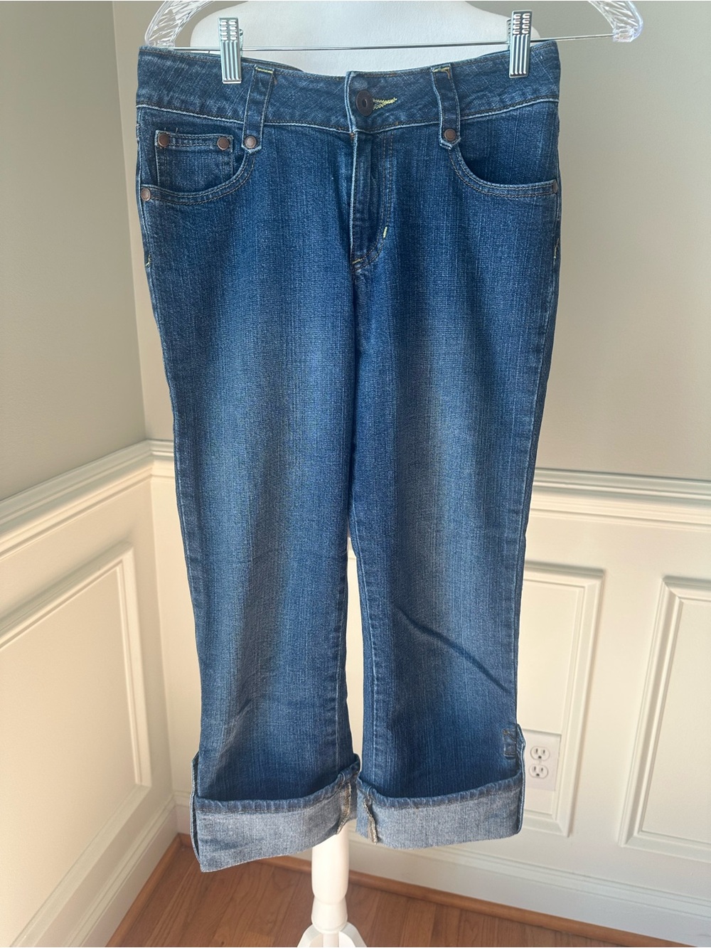 DKNY Women's Dark Blue Peddle Pushers with Cuffed Hem